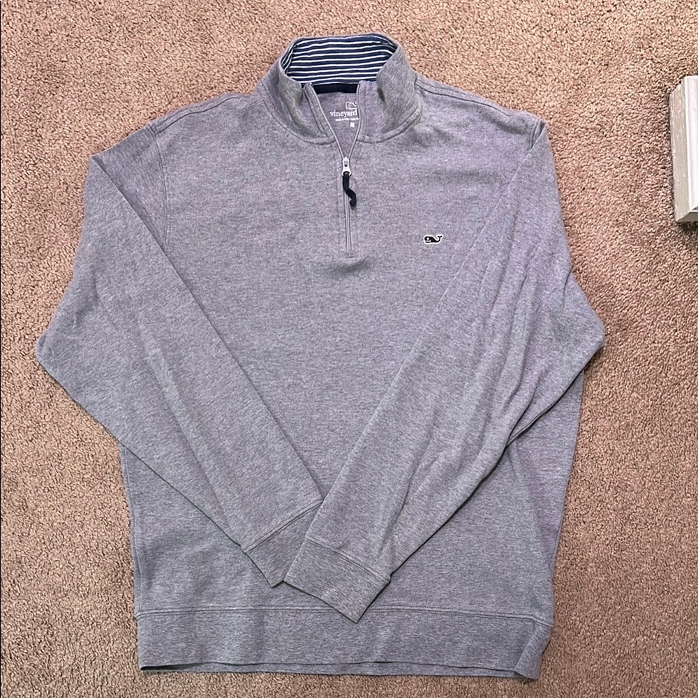 Vineyard Vines Gray Zip Up Sweater